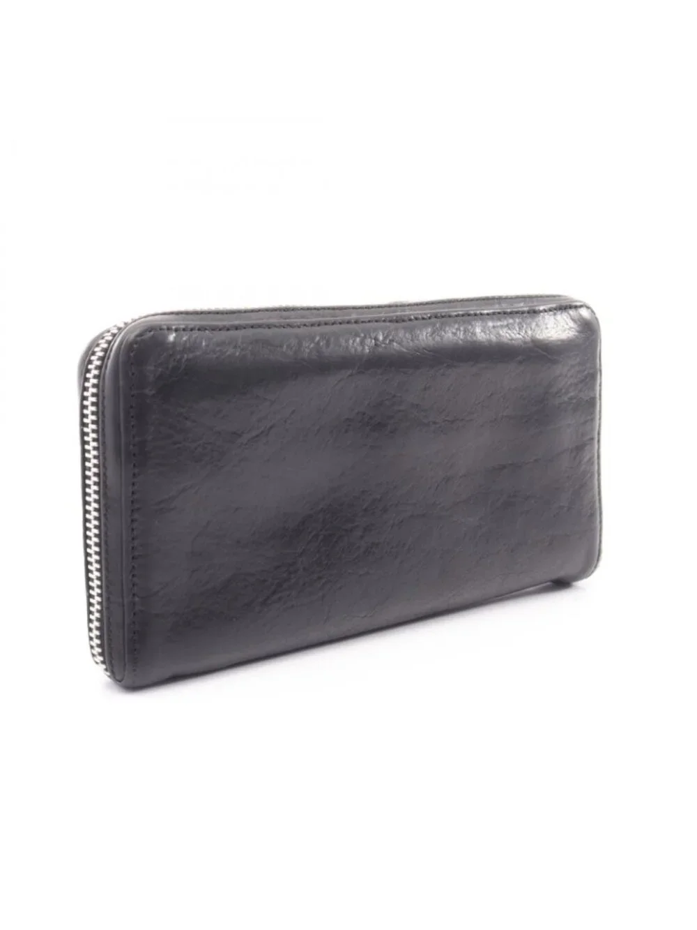 Chrome Hearts Round Wallet Dagger Zip Leather Plain Zip Around